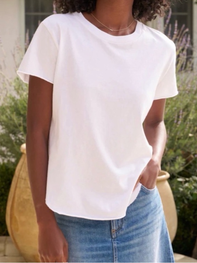 New Frank & Eileen Theo Perfect Tee Heritage Jersey White - Medium *Defective